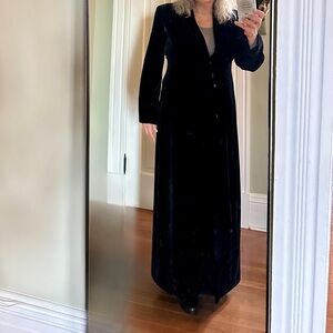 Elegant Black Velvet Duster